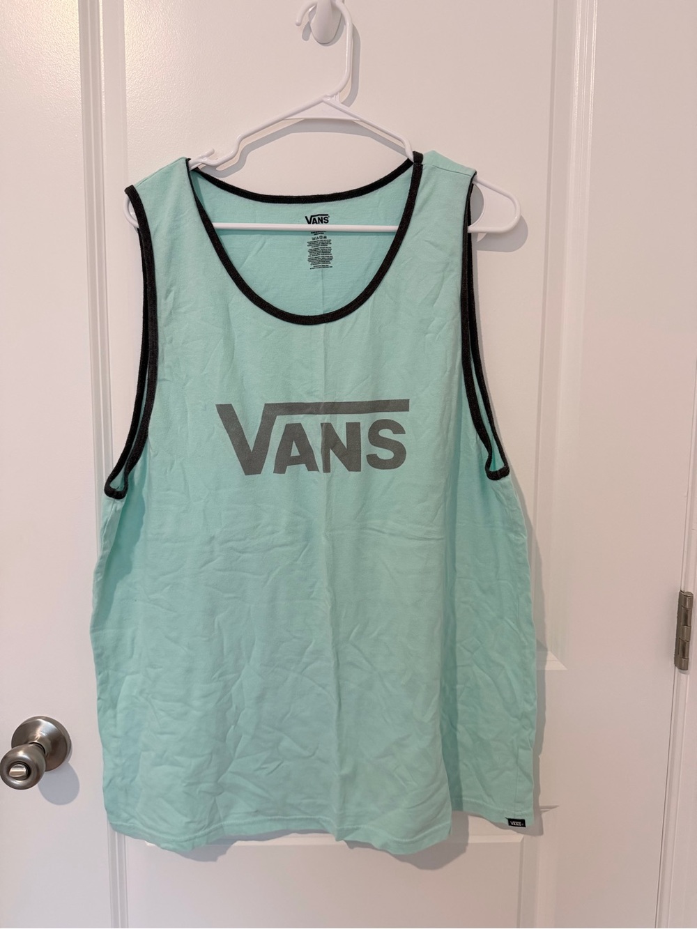 Vans Mint Green Tank Top with Black Trim & Logo
